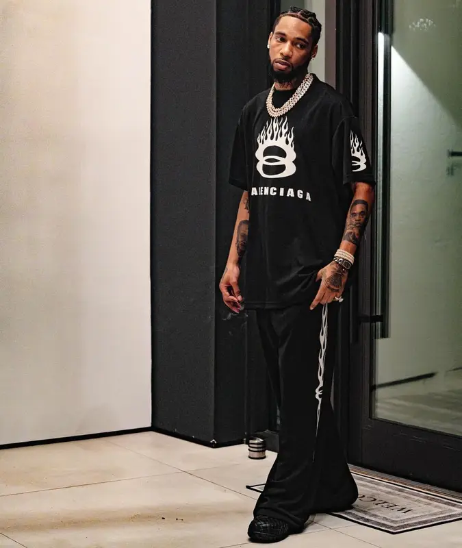 Key Glock outfit in Balenciaga and Bottega Veneta, 2024