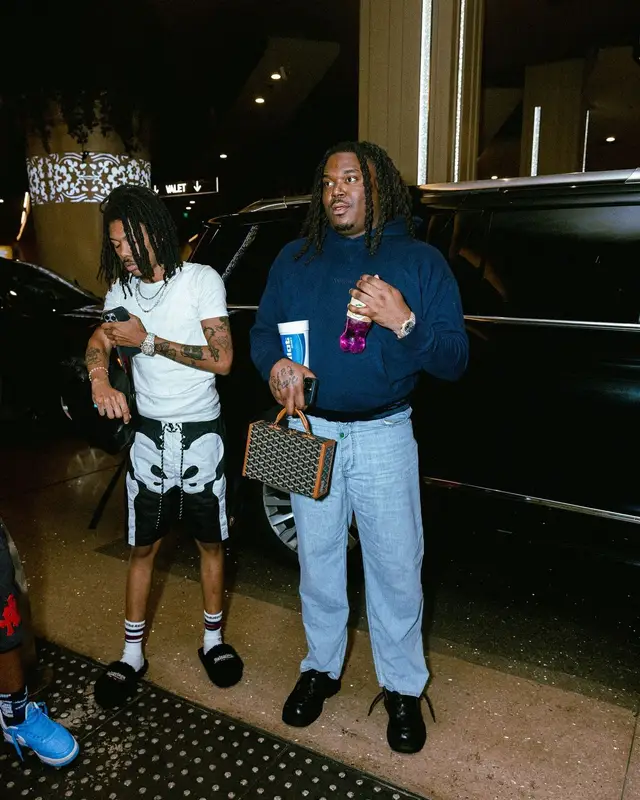 Kankan outfit in Kapital, Chrome Hearts, and Balenciaga, 2024