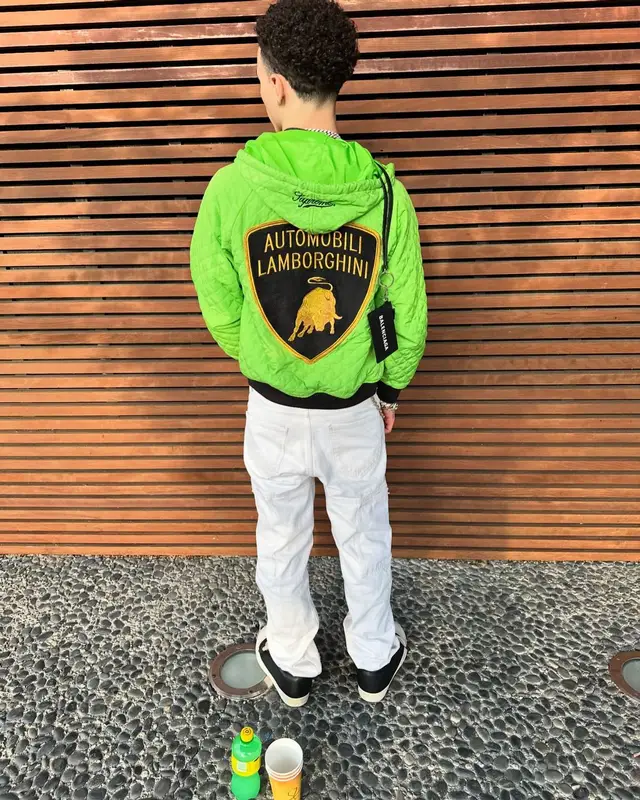 Lil Mosey outfit in Supreme, Balenciaga, and Lamborghini, 2024