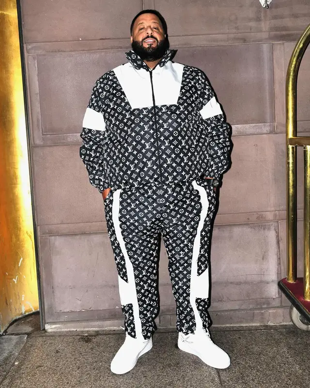 DJ Khaled outfit in Louis Vuitton and Nike, 2024