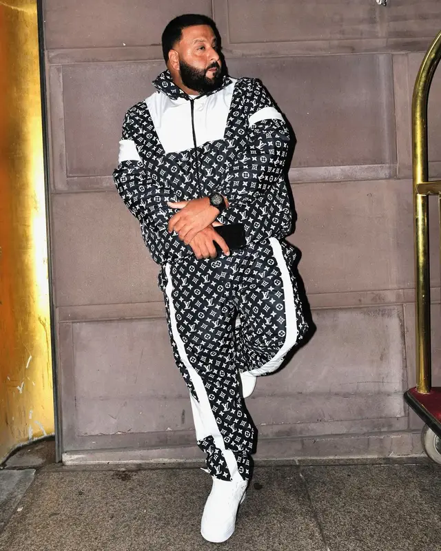 DJ Khaled outfit in Louis Vuitton and Nike, 2024