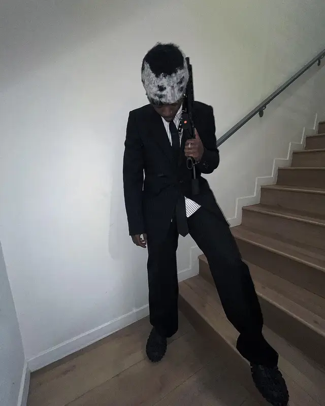 UnoTheActivist outfit in Raf Simons and Balenciaga, 2024