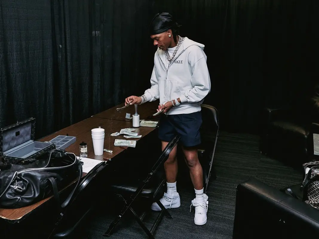 Lil Baby outfit in Balenciaga, Nike, and Vogue , 2024