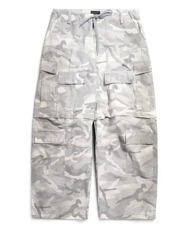 Balenciaga Large Cargo Pants in light grey cotton $2690