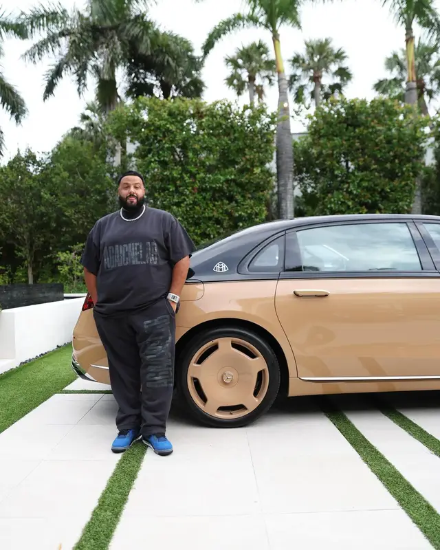 DJ Khaled outfit in Balenciaga, Jordan, and Eminem Merch, 2024