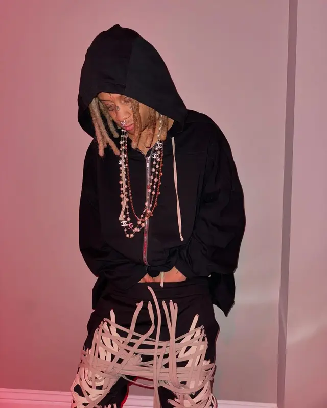 Trippie Redd outfit in Rick Owens and Chanel, 2024