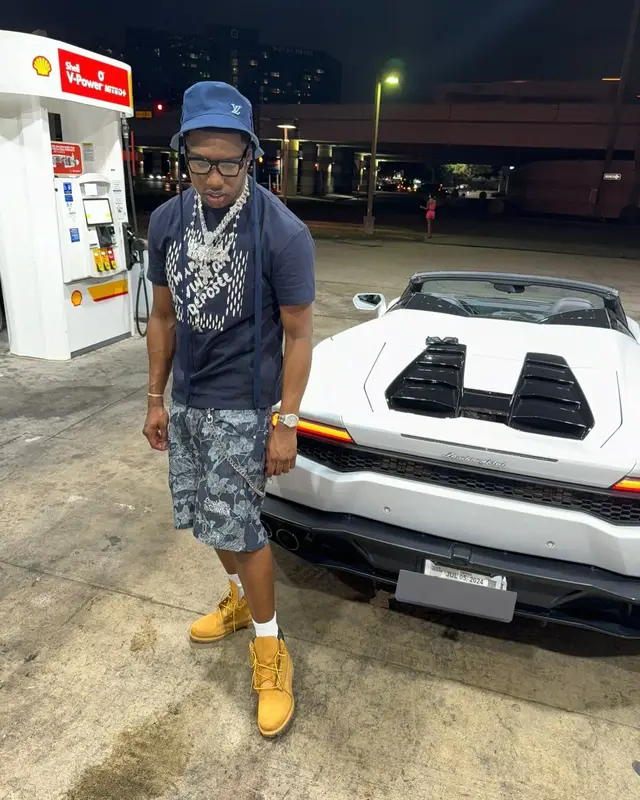 Rob49 outfit in Timberland and Louis Vuitton, 2024