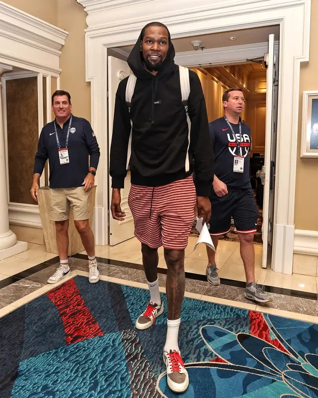 Kevin Durant outfit in Gucci, Marni, and Nike, 2024