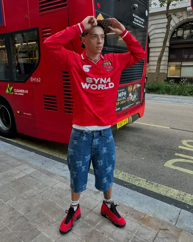 Central Cee outfit in Jordan, Gucci, and Chrome Hearts, 2024