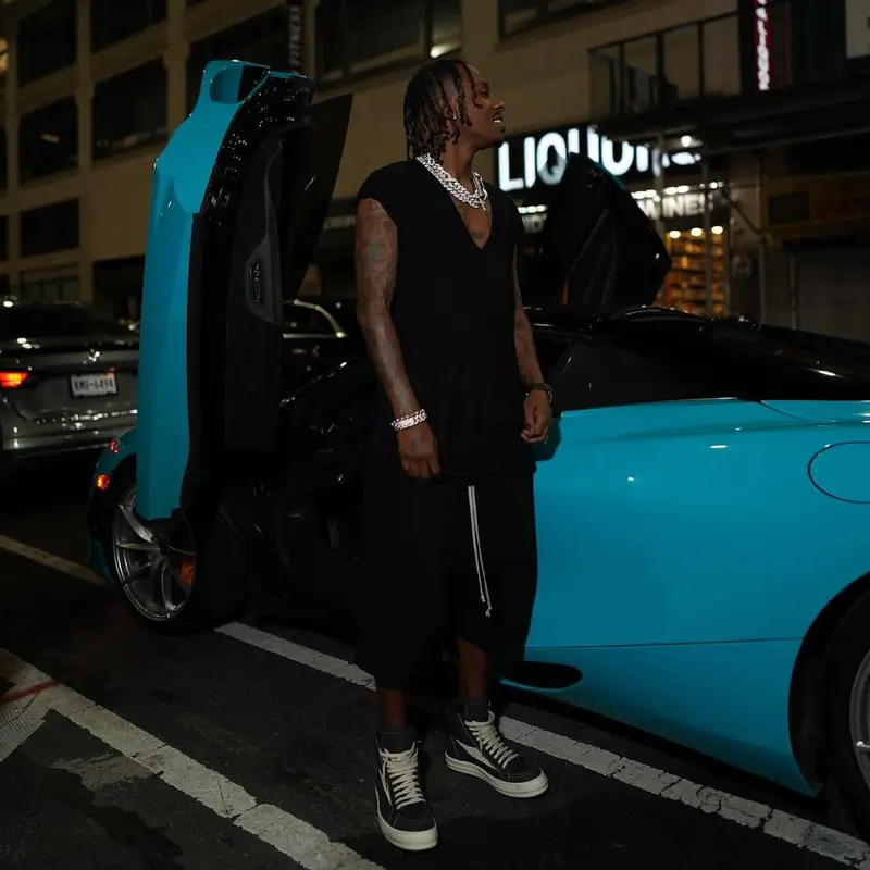 Rich The Kid outfit in Rick Owens, 2024