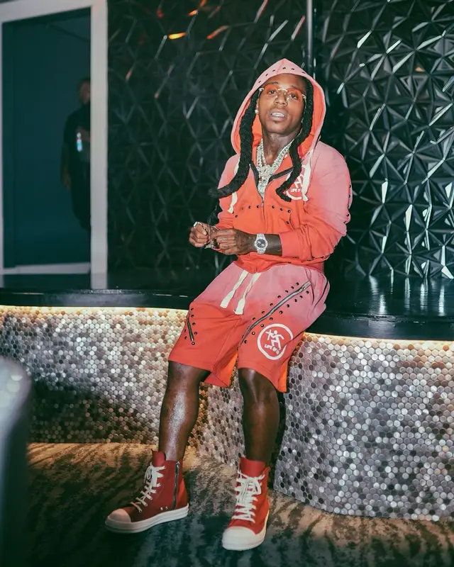 Jacquees outfit in Life Of Sin and Rick Owens, 2024