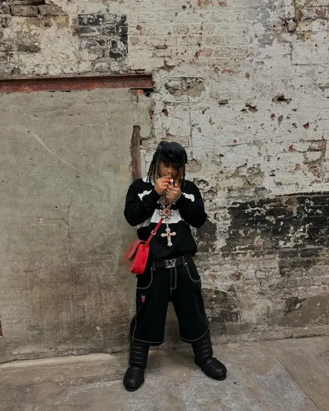 Trippie Redd outfit in Alyx, Ugg, and Louis Vuitton, 2024