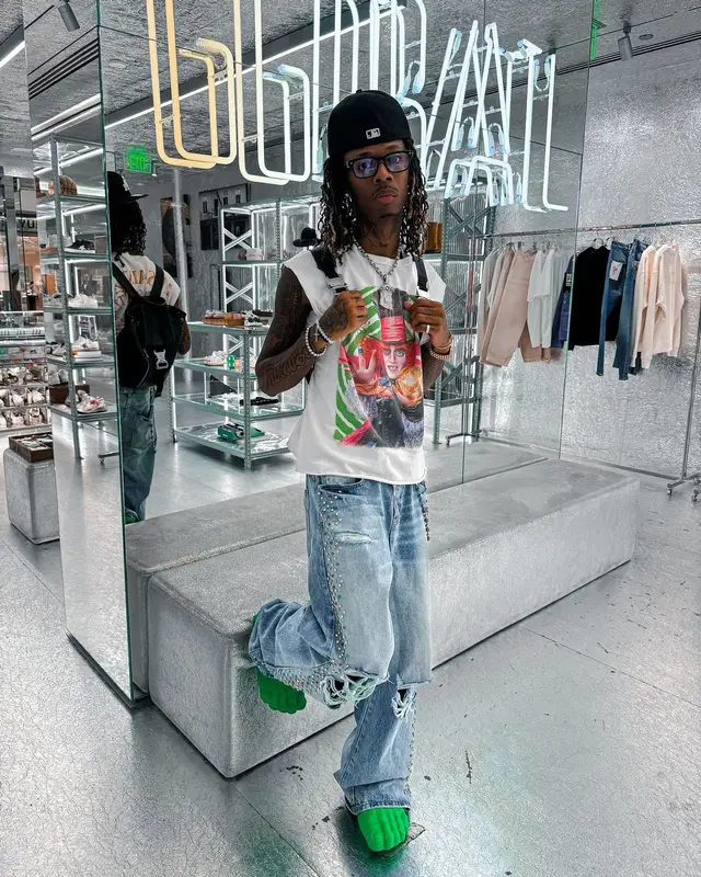 PappiiQ outfit in Alyx, Chrome Hearts, and Hats La, 2024