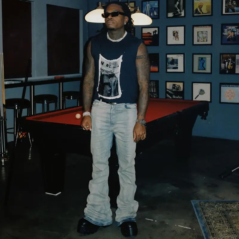 Gunna outfit in Maison Margiela and Rick Owens, 2024