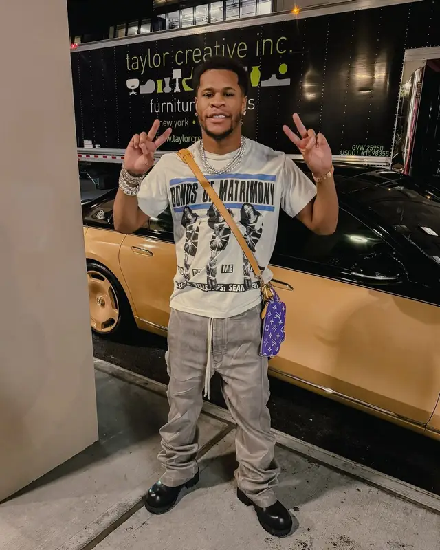 Devin Haney outfit in Enfants Riches Deprimes, Rick Owens, and Audemars Piguet, 2024
