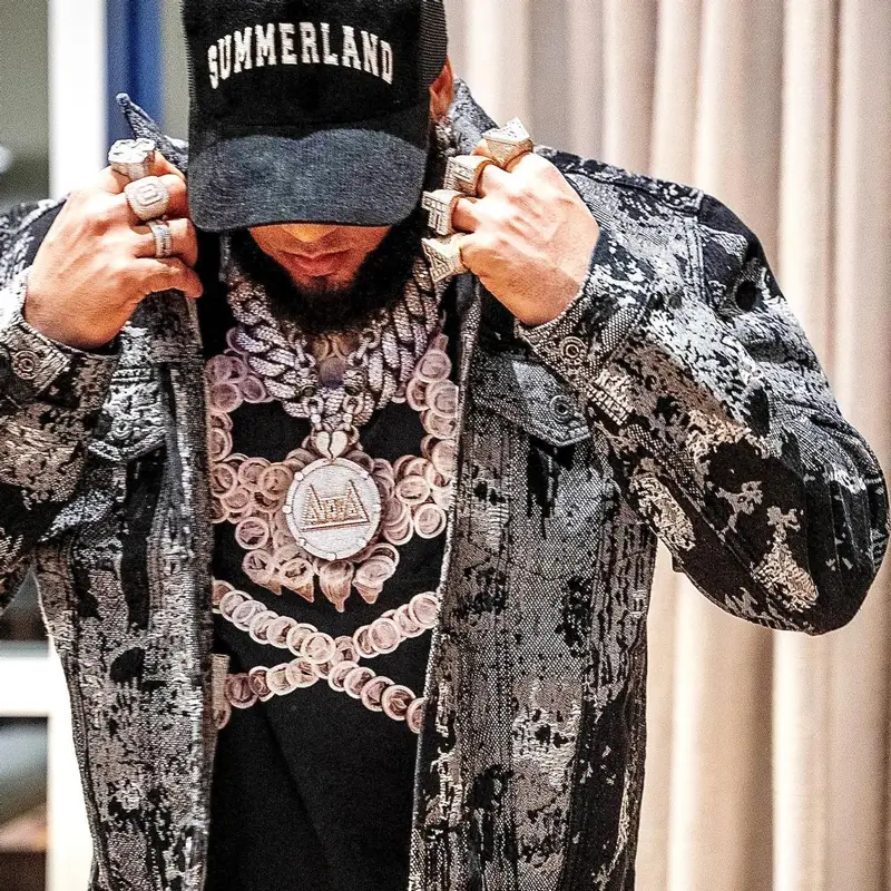 El Alfa El Jefe outfit in Cult of Individuality, Balenciaga, and Nahmias, 2024