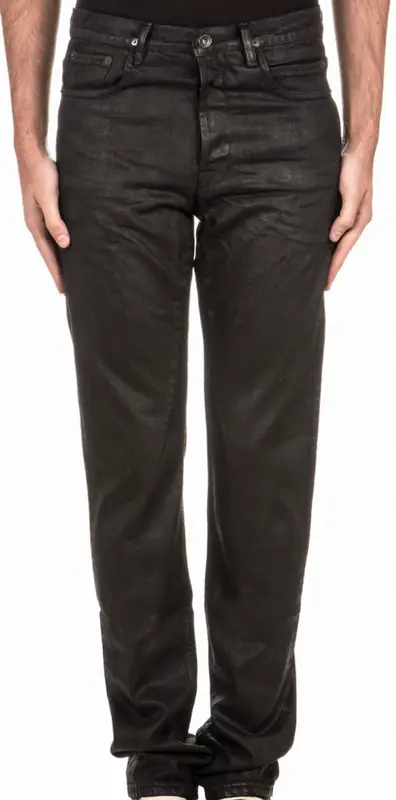 Rick Owens Black Waxed Denim Jeans  $460