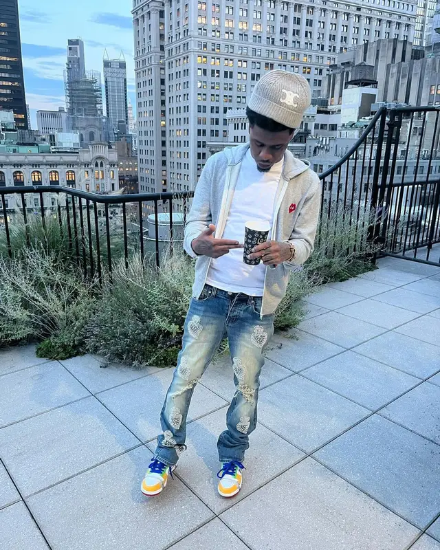 Benji Blue Bills outfit in Comme Des Garcons, Nike, and Celine, 2024