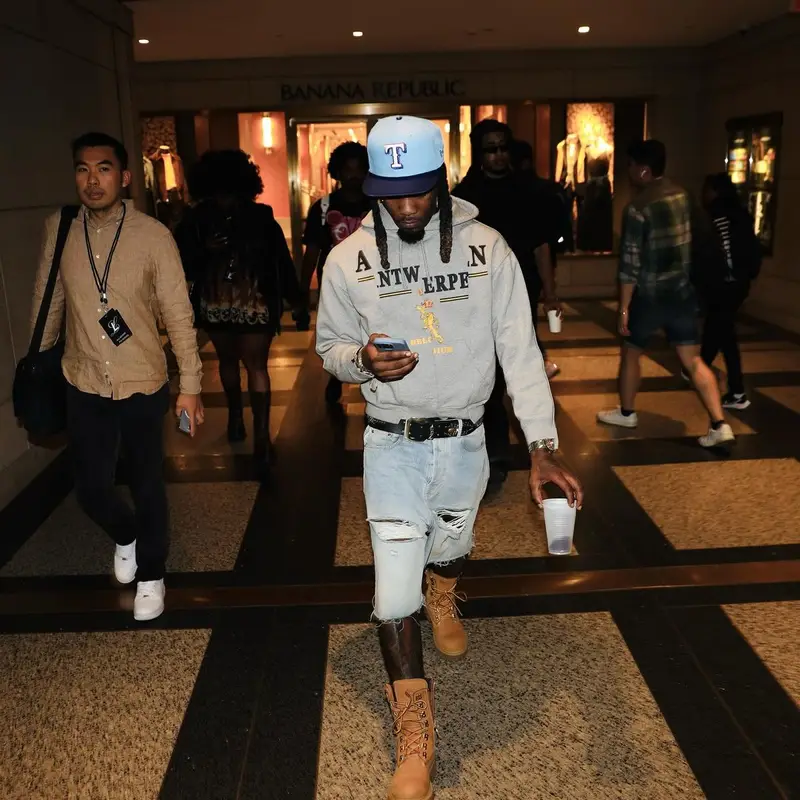 Offset outfit in Vetements, Mannahatta NYC, and New Era, 2024