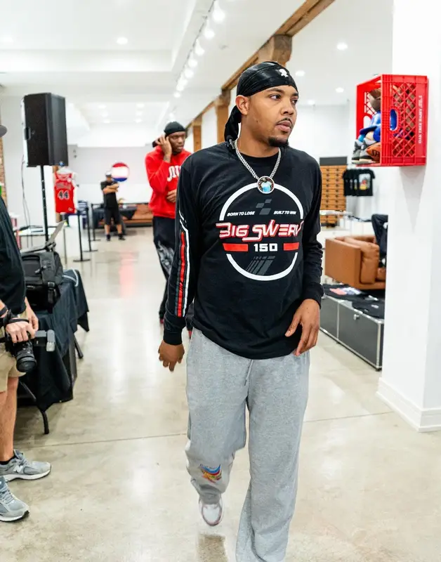 G Herbo outfit in G Herbo Merch and Asics, 2024
