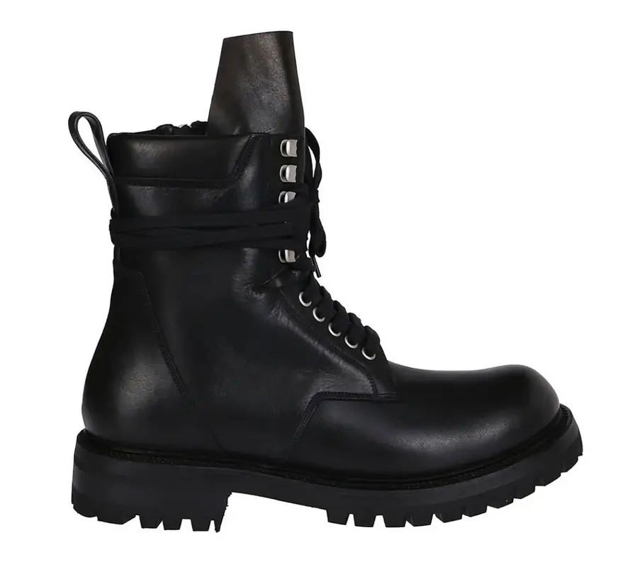 Rick Owens Black Gethsemane Hiking Boots $1487