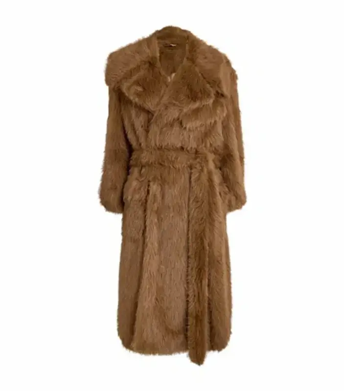 Simone Rocha Faux Fur Coat In Brown $4591