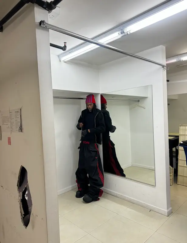 Cozyraf outfit in Pelle Pelle, Balenciaga, and Yori, 2024
