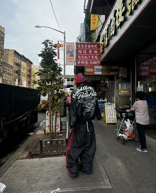 Cozyraf outfit in Pelle Pelle, Balenciaga, and Yori, 2024