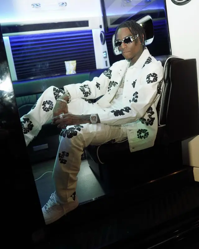 Soulja Boy outfit in Levi’s, Balenciaga, and Denim Tears, 2024