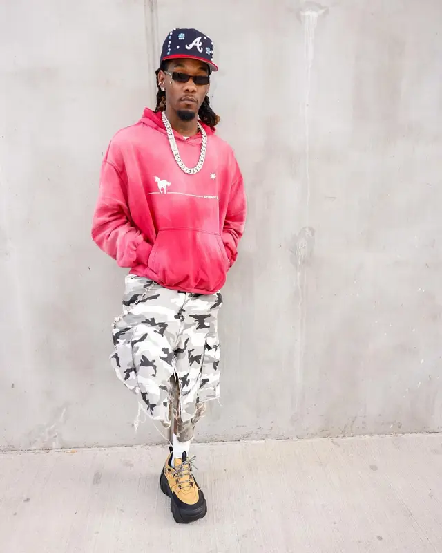 Offset outfit in Vetements, Prada, and Swear London, 2024
