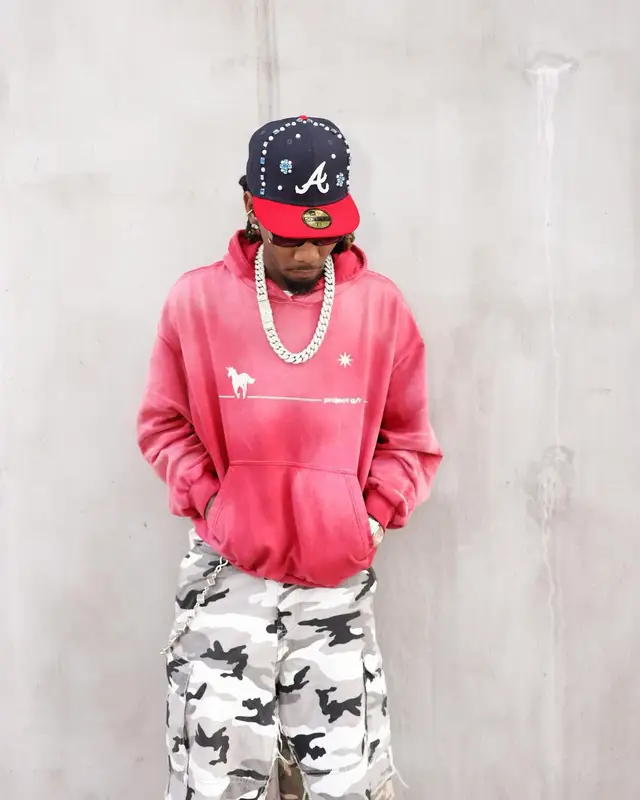 Offset outfit in Vetements, Prada, and Swear London, 2024