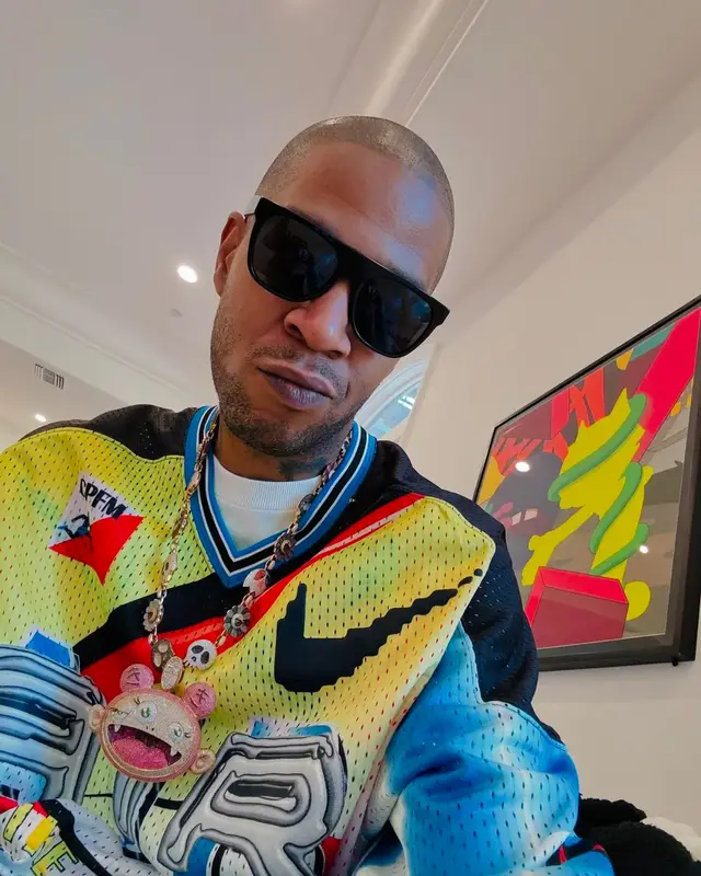 Kid Cudi outfit in Nike, Retrosuperfuture, and Cactus Plant Flea Market, 2024