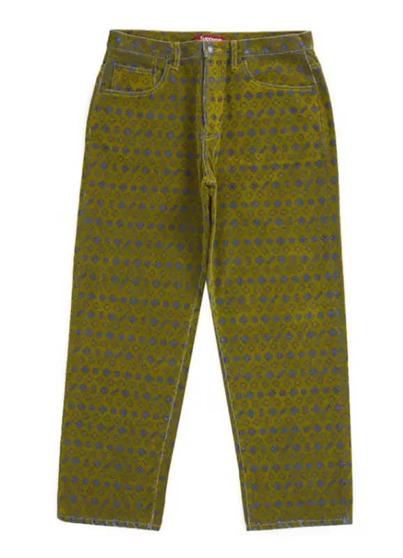 Supreme Flocked Loose Fit Jean Mustard $260