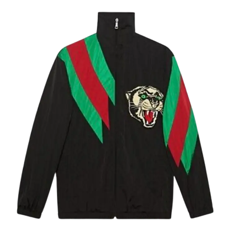Gucci Oversize Nylon Panther Track Jacket $1255