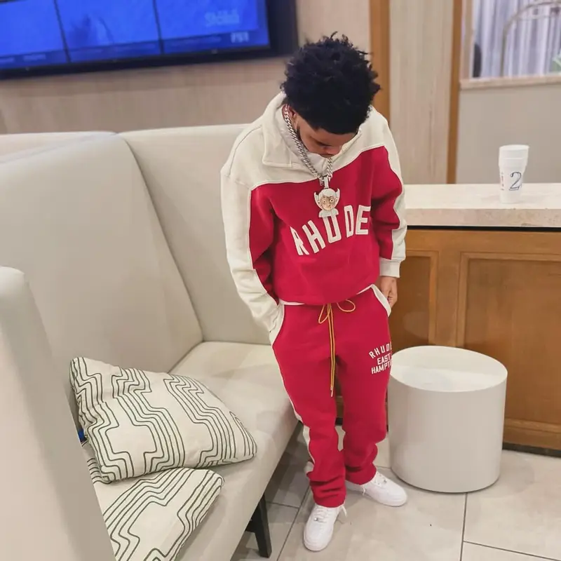 Lil Poppa outfit in Rhude and Nike, 2024