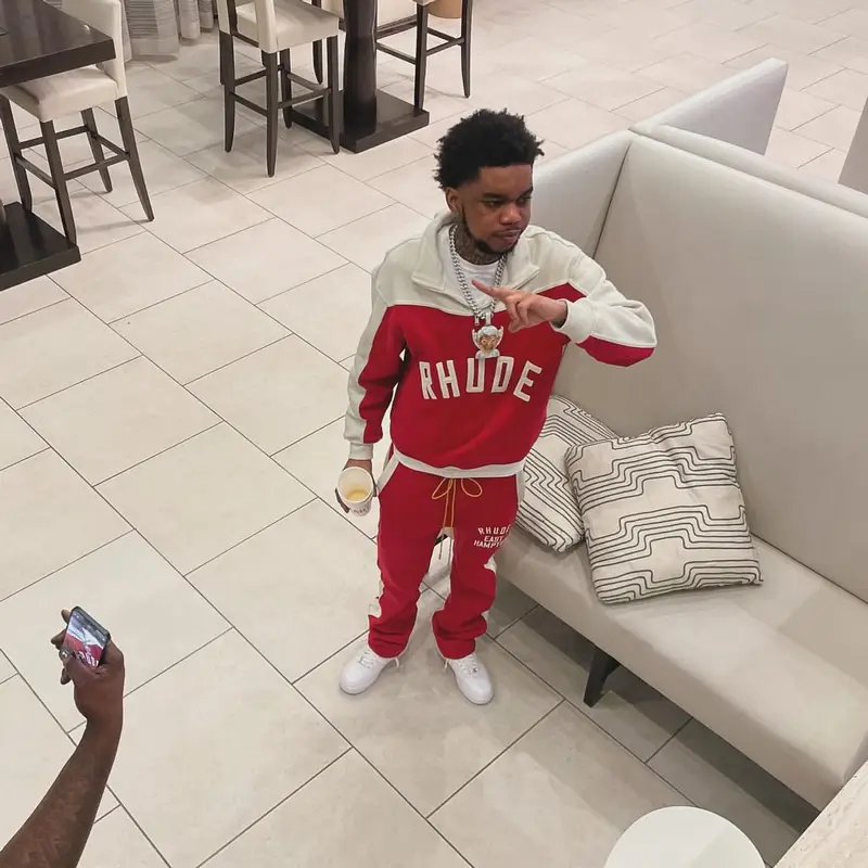 Lil Poppa outfit in Rhude and Nike, 2024