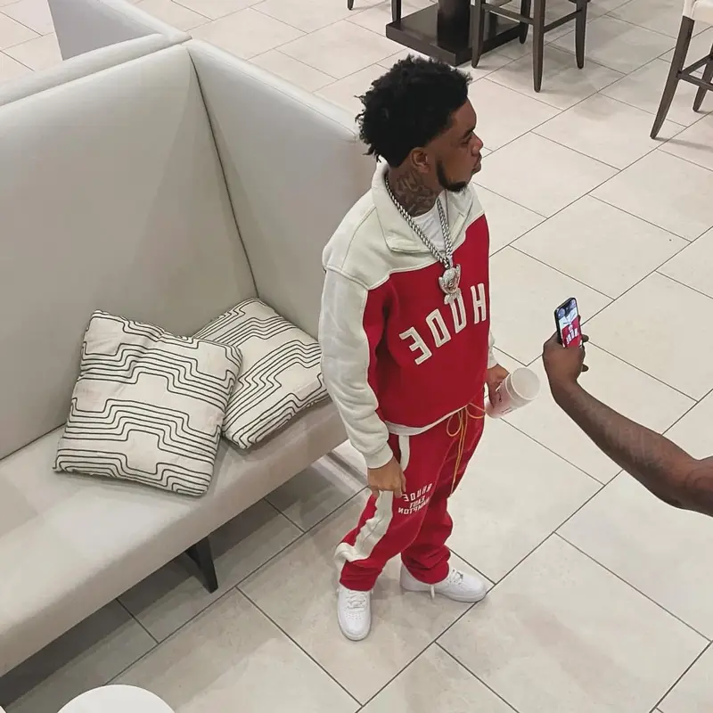 Lil Poppa outfit in Rhude and Nike, 2024