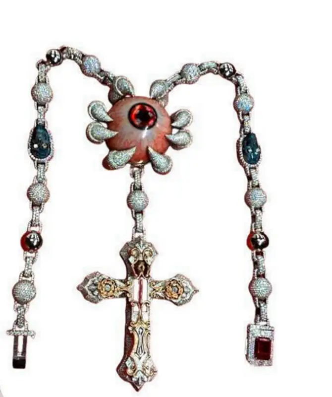 AB Jewelers Iced Out Red Laser Eye Chain exclusive