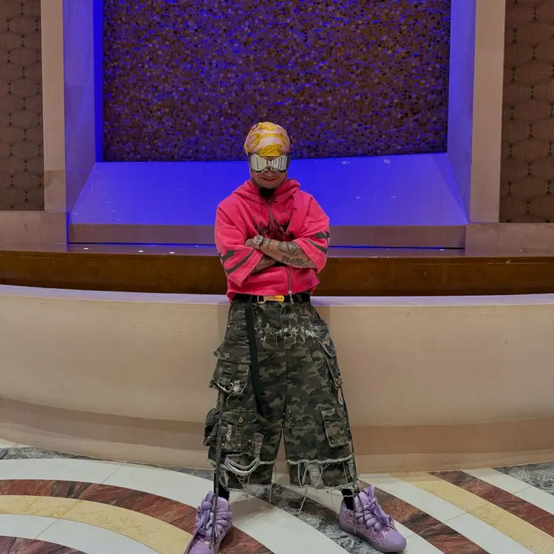 Lil Pump outfit in Lanvin, Balenciaga, and No Name, 2024