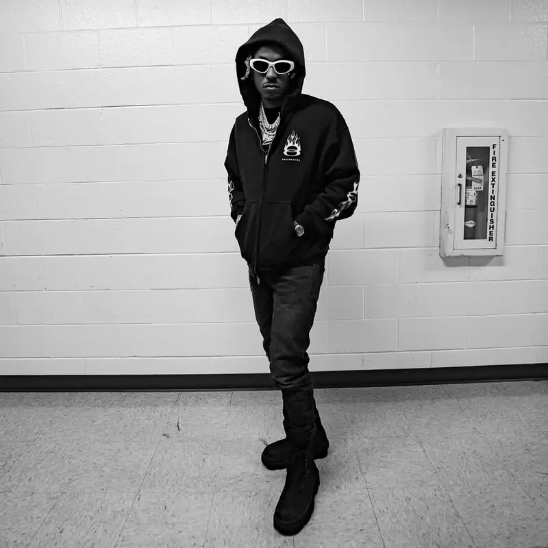 Rich The Kid outfit in Balenciaga, Rick Owens, and Celine, 2024