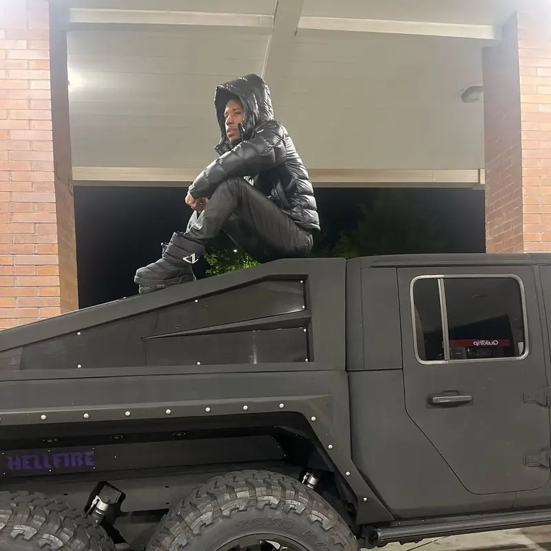 Nardo Wick outfit in Moncler, Rick Owens, and Louis Vuitton, 2024