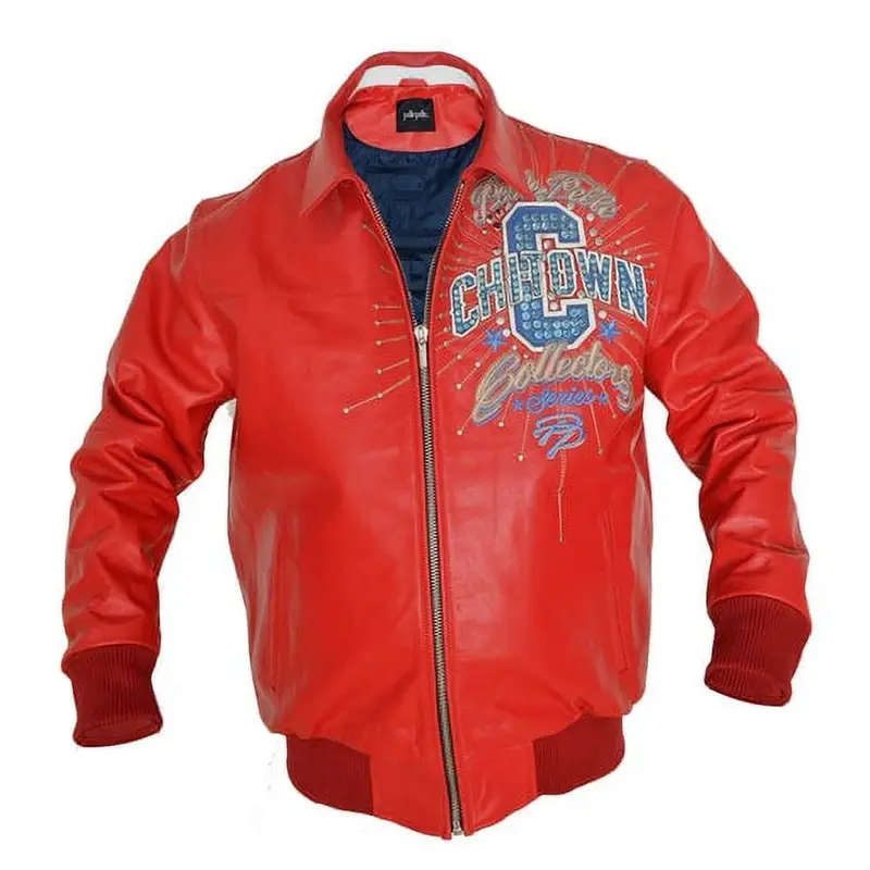 Pelle Pelle Chi-Town Collector Red Leather Jacket-Buffalo Hide $1000