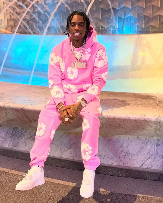 Soulja Boy outfit in Denim Tears, Cartier, and Nike, 2024