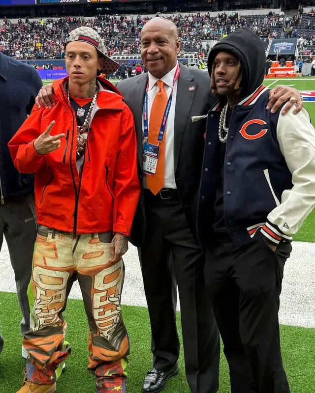 Central Cee outfit in Supreme, Timberland, and Gucci, 2024