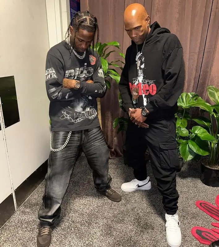 Travis Scott outfit in Travis Scott Merch, Nike, and Audemars Piguet, 2024