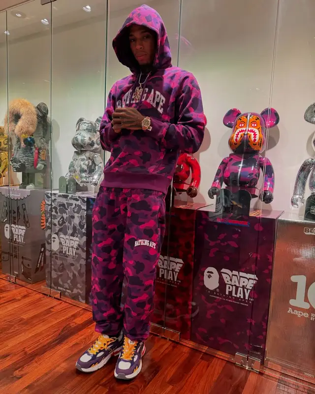 NLE Choppa outfit in A Bathing Ape and Bape, 2024
