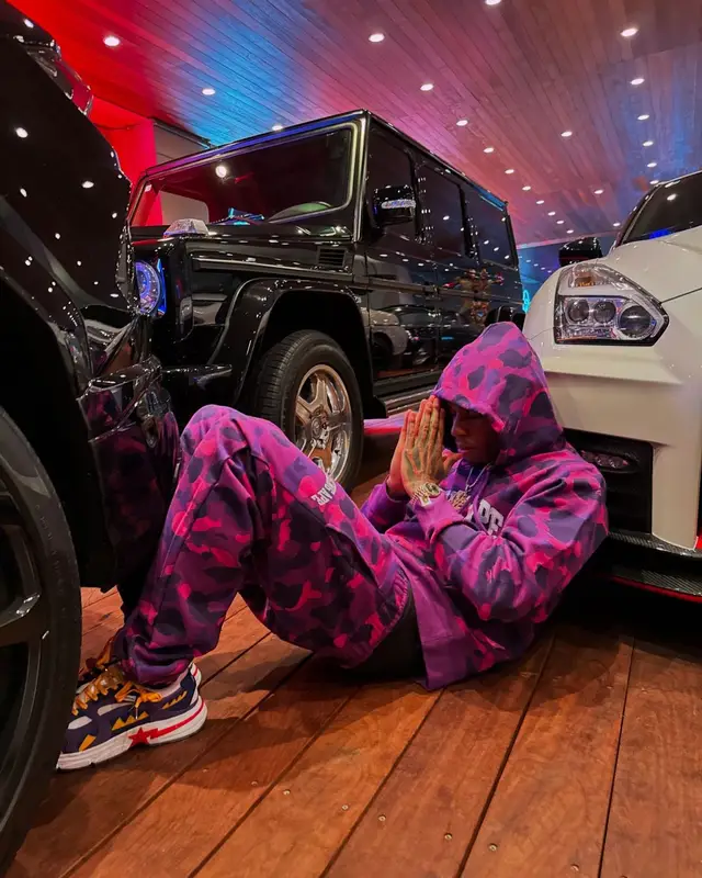 NLE Choppa outfit in A Bathing Ape and Bape, 2024