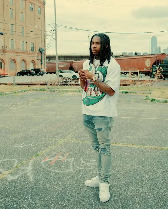 Polo G outfit in Amiri, Nike, and Patek Philippe, 2024