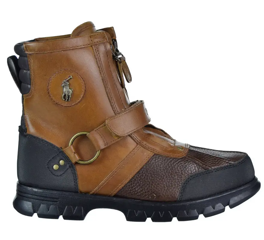 Ralph Lauren Casual Leather Hamlin Conquest Boots Brown $140
