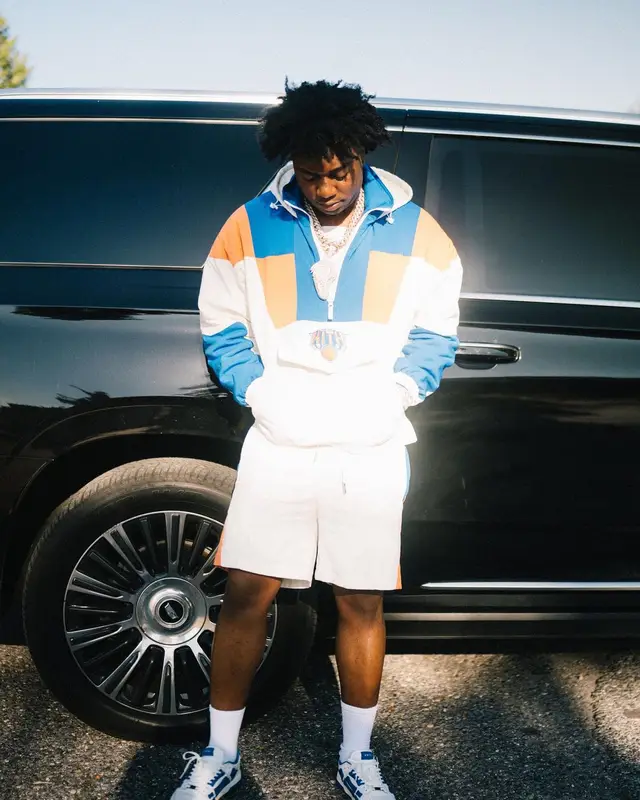 Fredo Bang outfit in Kith, Amiri, and New York Knicks, 2024